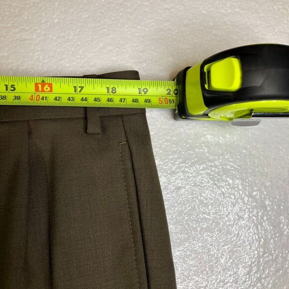 Ralph Lauren Mens 36x32 Gray Green Total Comfort Pleated Wool Cuffed Dress Pants - Picture 3 of 7